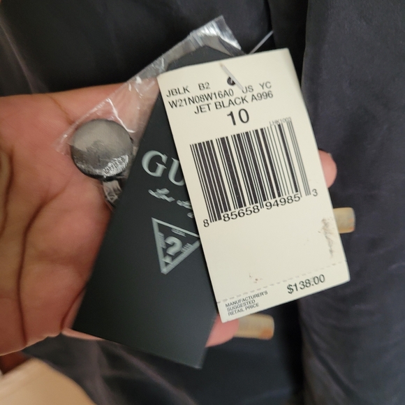 GUESS JET BLACK JACKET SIZE 10 - Picture 14 of 15